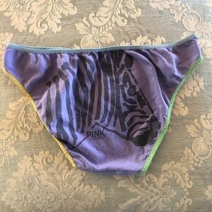 Vintage RARE VS PINK zebra head low rise bikini size medium
